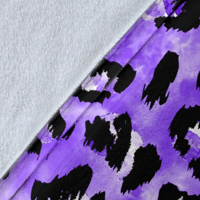 Leopard Purple Skin Print Fleece Blanket