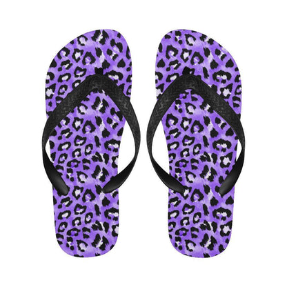 Leopard Purple Skin Print Flip Flops-JTAMIGO.COM