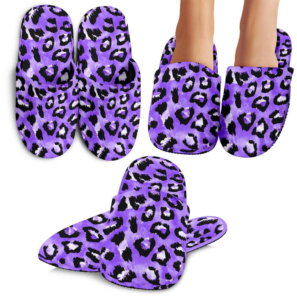 Leopard Purple Skin Print House Slippers
