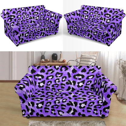 Leopard Purple Skin Print Loveseat Slipcover-JTAMIGO.COM