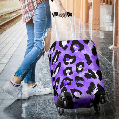 Leopard Purple Skin Print Luggage Cover Protector