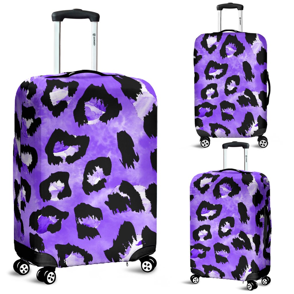 Leopard Purple Skin Print Luggage Cover Protector