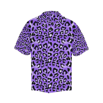 Leopard Purple Skin Print Men Aloha Hawaiian Shirt