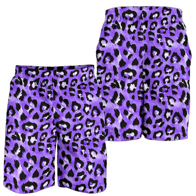 Leopard Purple Skin Print Mens Shorts-JTAMIGO.COM