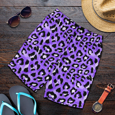 Leopard Purple Skin Print Mens Shorts-JTAMIGO.COM