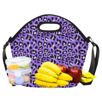 Leopard Purple Skin Print Neoprene Lunch Bag (Model 1669)(Large)-JTAMIGO.COM