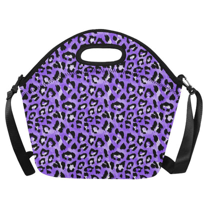 Leopard Purple Skin Print Neoprene Lunch Bag (Model 1669)(Large)-JTAMIGO.COM