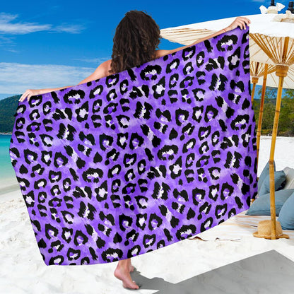 Leopard Purple Skin Print Sarong Pareo Wrap