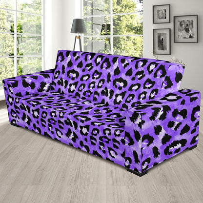 Leopard Purple Skin Print Sofa Slipcover-JTAMIGO.COM