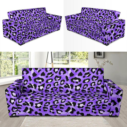 Leopard Purple Skin Print Sofa Slipcover-JTAMIGO.COM