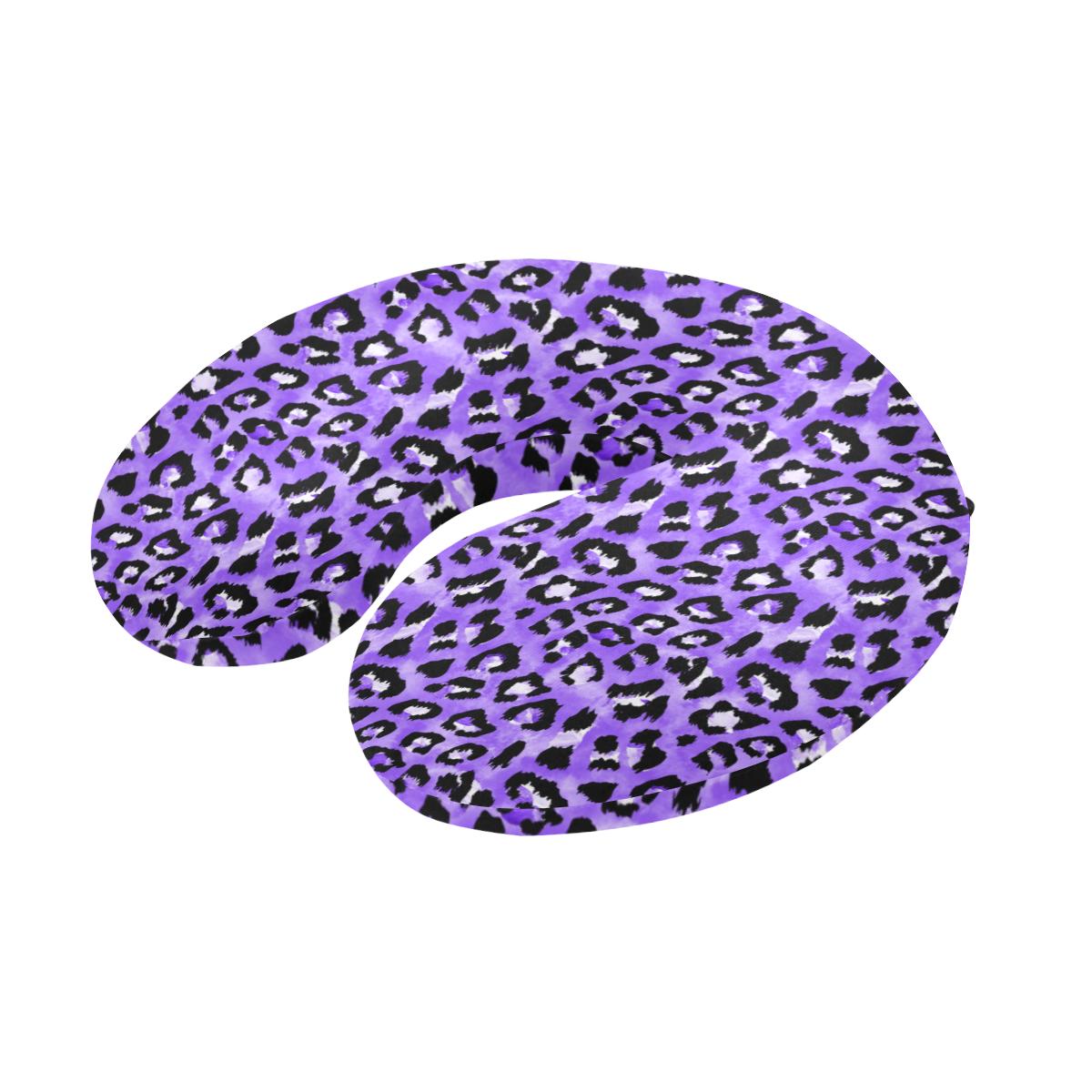 Leopard Purple Skin Print U-Shaped Travel Neck Pillow-JTAMIGO.COM