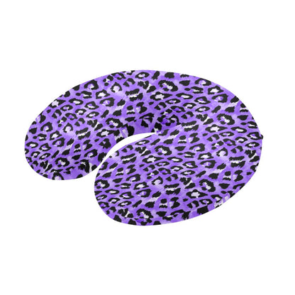 Leopard Purple Skin Print U-Shaped Travel Neck Pillow-JTAMIGO.COM