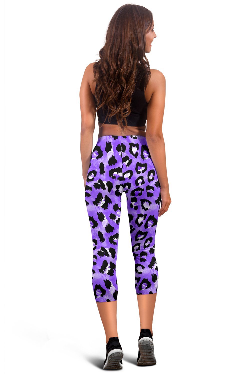 Leopard Purple Skin Print Women Capris