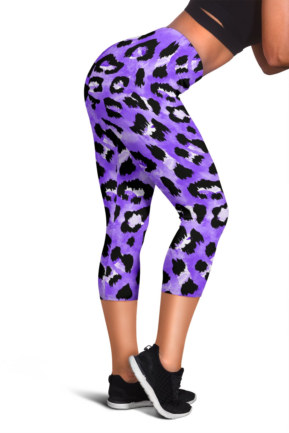 Leopard Purple Skin Print Women Capris