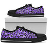 Leopard Purple Skin Print Women Low Top Shoes