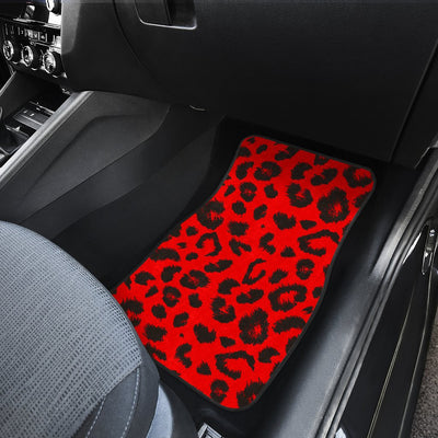 Leopard Red Skin Print Car Floor Mats