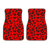 Leopard Red Skin Print Car Floor Mats