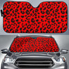 Leopard Red Skin Print Car Sun Shade For Windshield