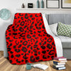 Leopard Red Skin Print Fleece Blanket