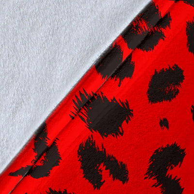 Leopard Red Skin Print Fleece Blanket