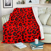 Leopard Red Skin Print Fleece Blanket