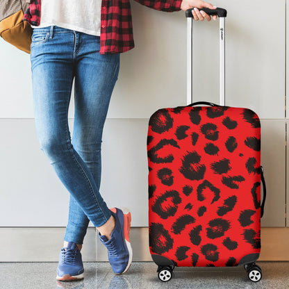 Leopard Red Skin Print Luggage Cover Protector