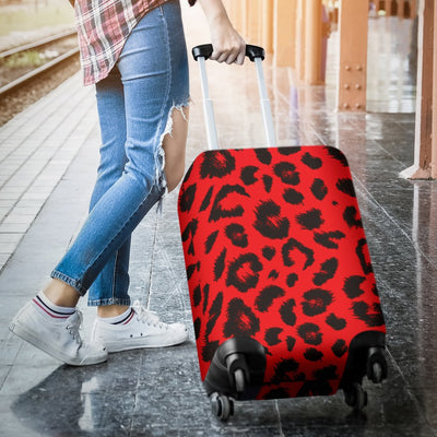 Leopard Red Skin Print Luggage Cover Protector
