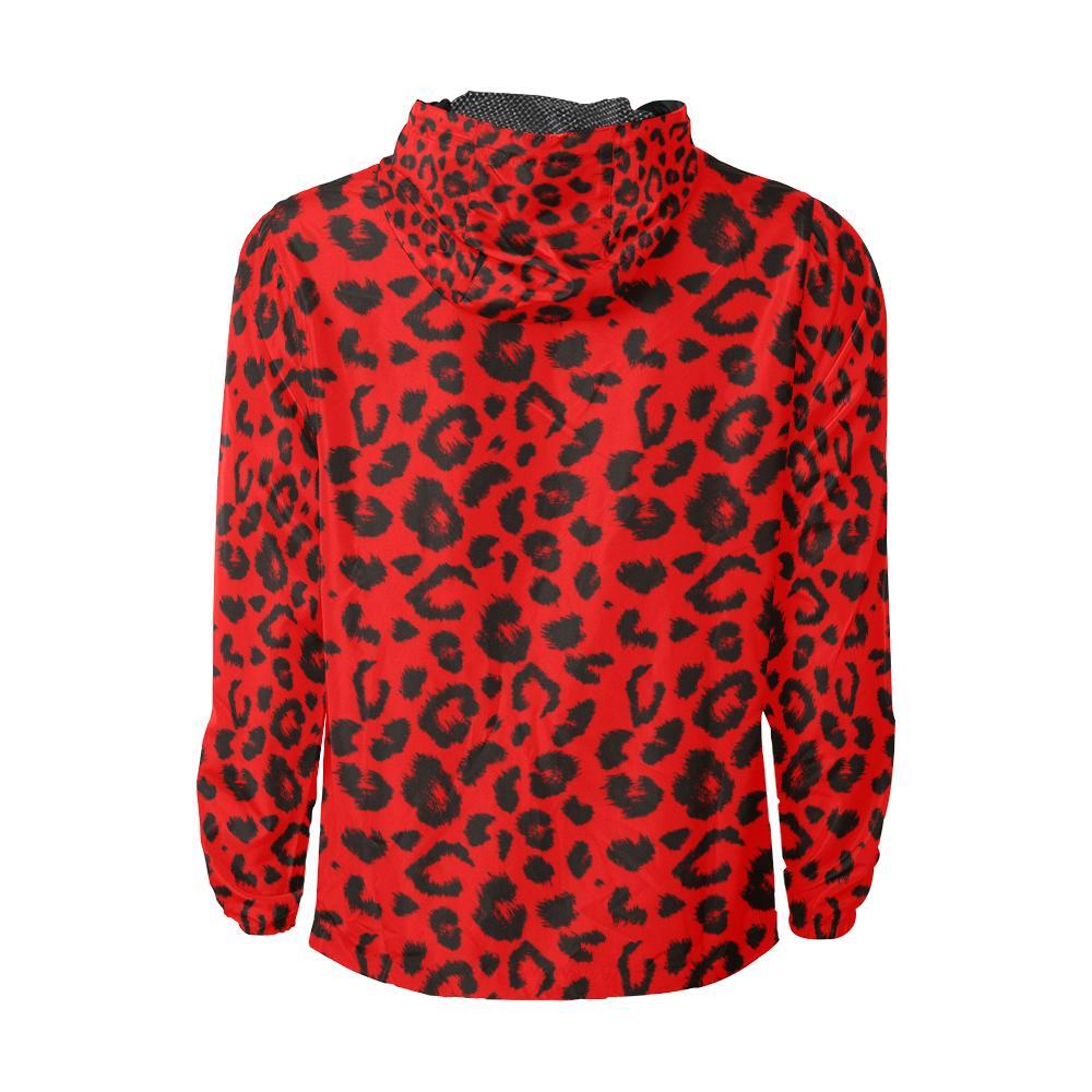 Leopard Red Skin Print Men Windbreaker Jacket-JTAMIGO.COM