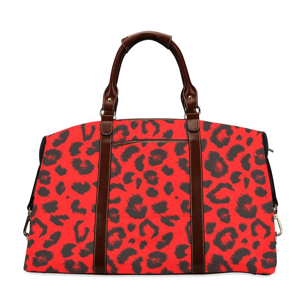 Leopard Red Skin Print Travel Bag