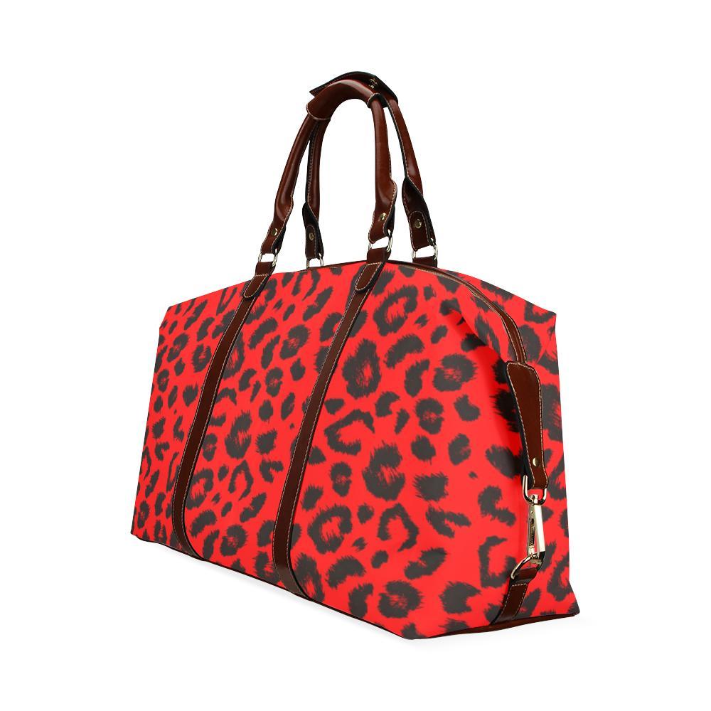 Leopard Red Skin Print Travel Bag