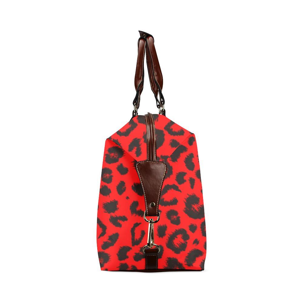 Leopard Red Skin Print Travel Bag