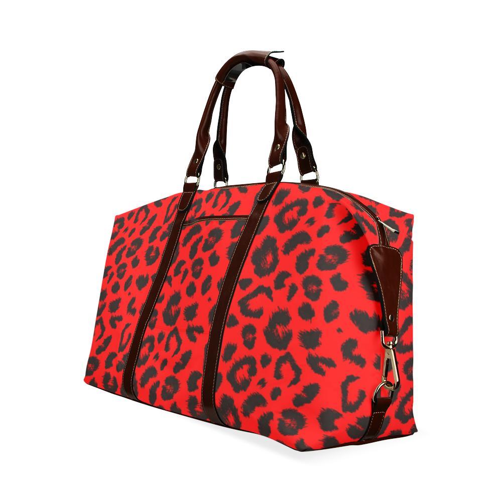 Leopard Red Skin Print Travel Bag