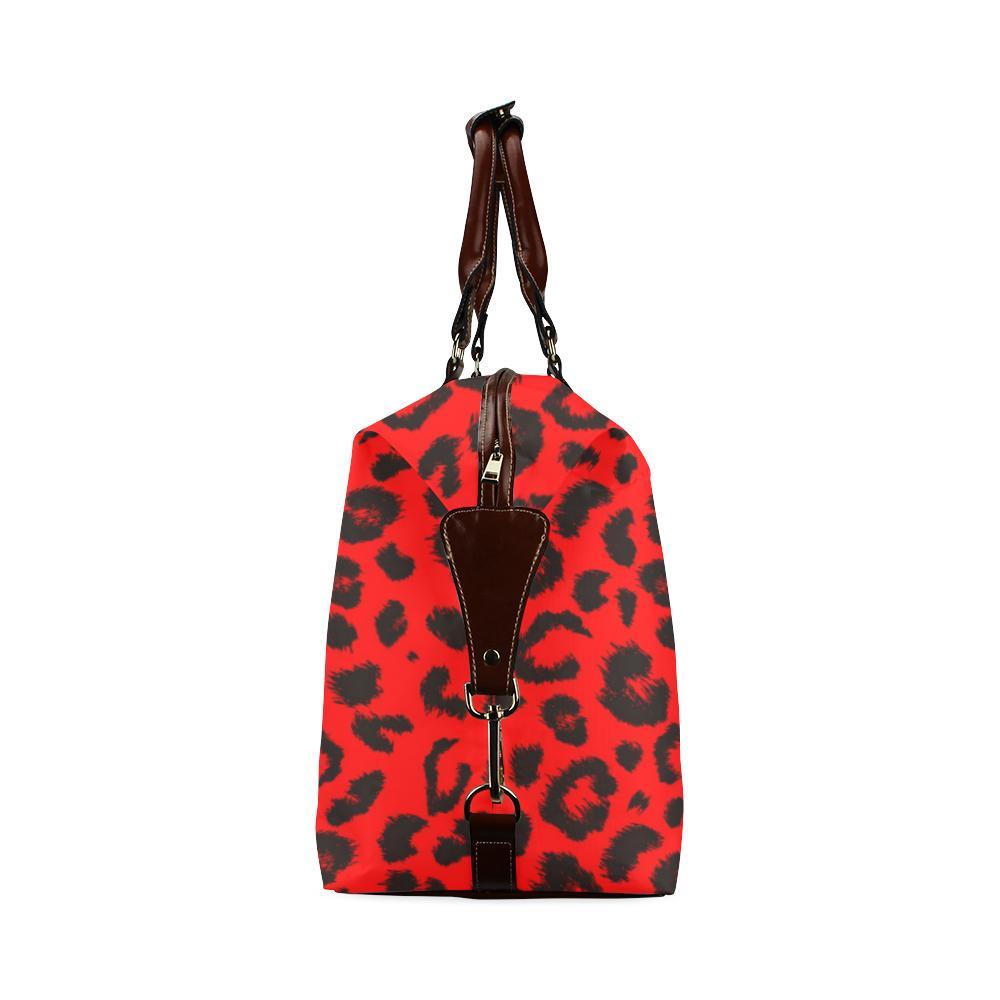 Leopard Red Skin Print Travel Bag