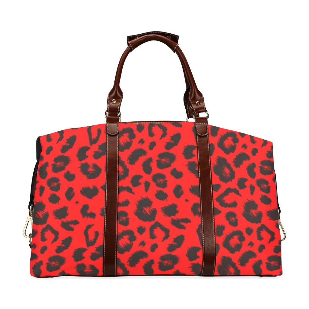 Leopard Red Skin Print Travel Bag