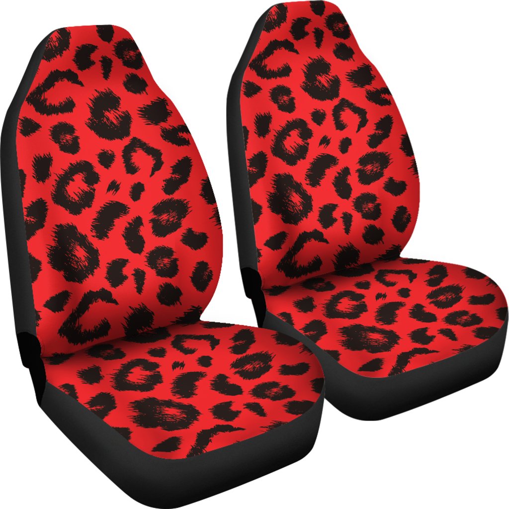 Leopard Red Skin Print Universal Fit Car Seat Covers