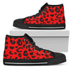 Leopard Red Skin Print Women High Top Shoes