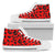 Leopard Red Skin Print Women High Top Shoes