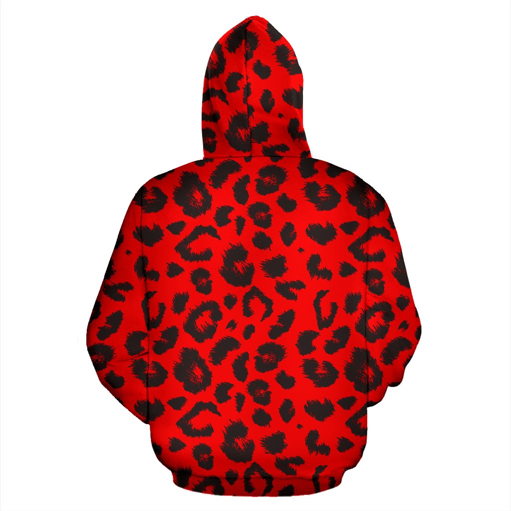 Leopard Red Skin Print Zip Up Hoodie