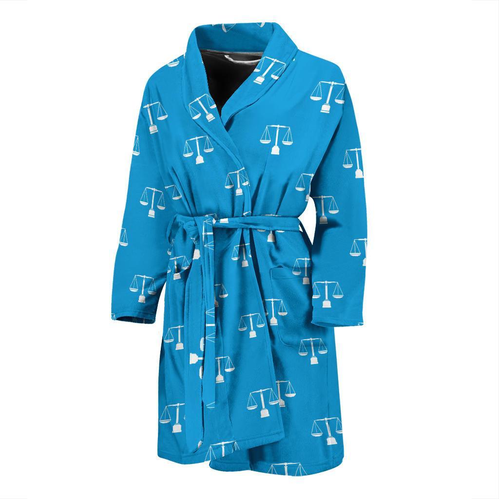Libra Pattern Print Design 02 Men Bathrobe-JORJUNE.COM