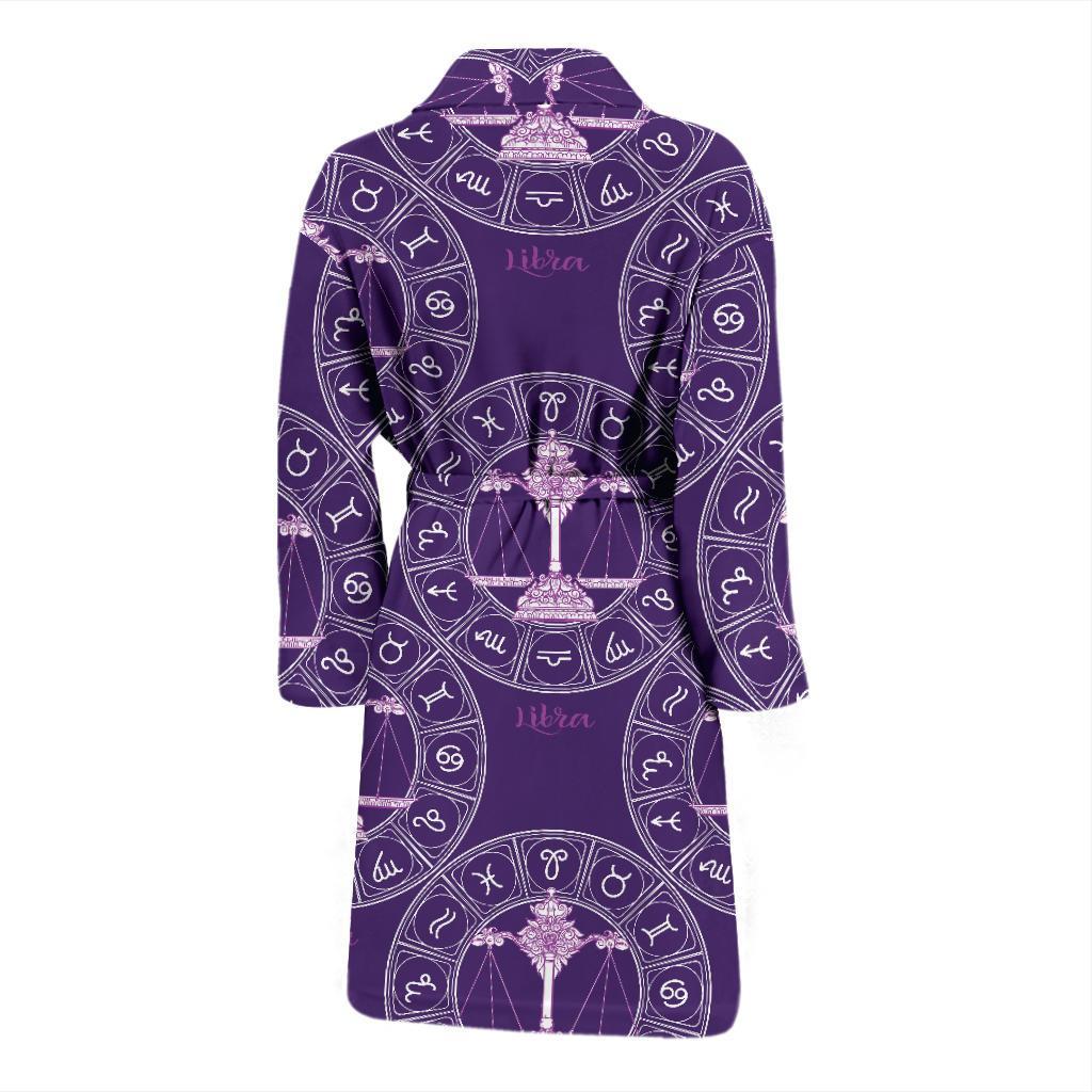 Libra Pattern Print Design 03 Men Bathrobe-JORJUNE.COM