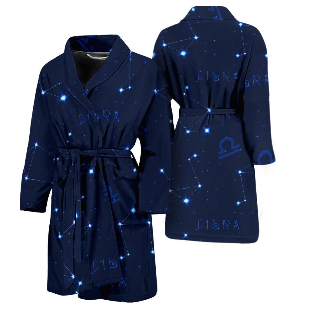 Libra Pattern Print Design 04 Men Bathrobe-JORJUNE.COM