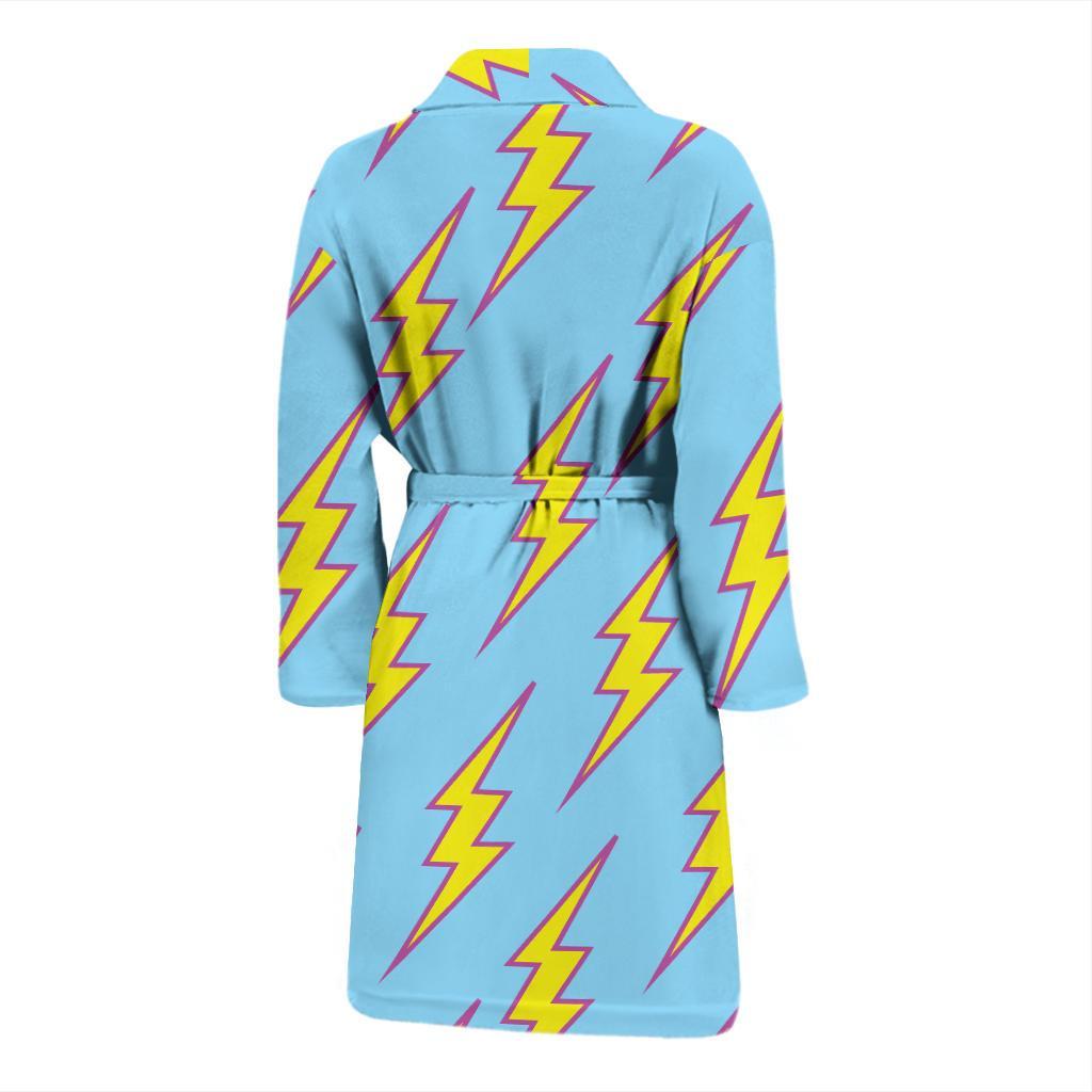 Lightning Thunder Pattern Print Design 02 Men Bathrobe-JORJUNE.COM