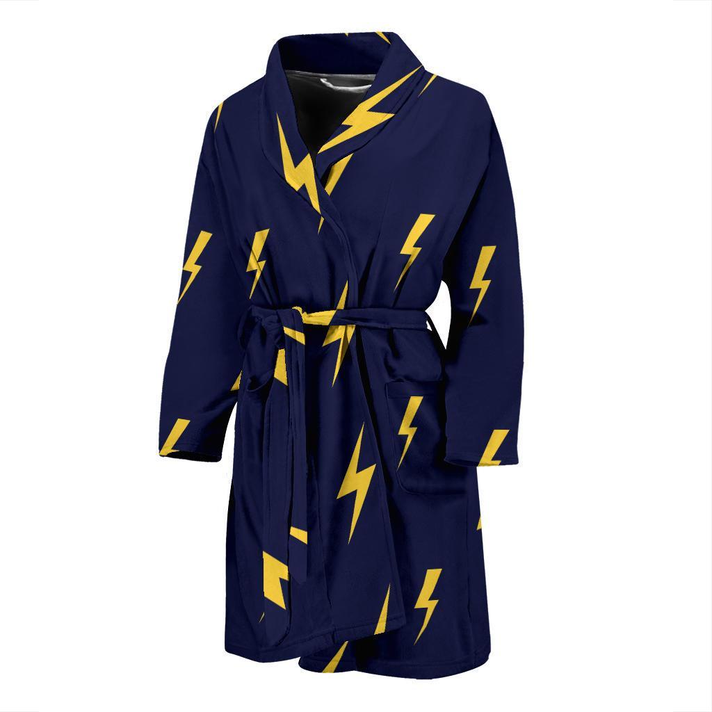 Lightning Thunder Pattern Print Design 03 Men Bathrobe-JORJUNE.COM