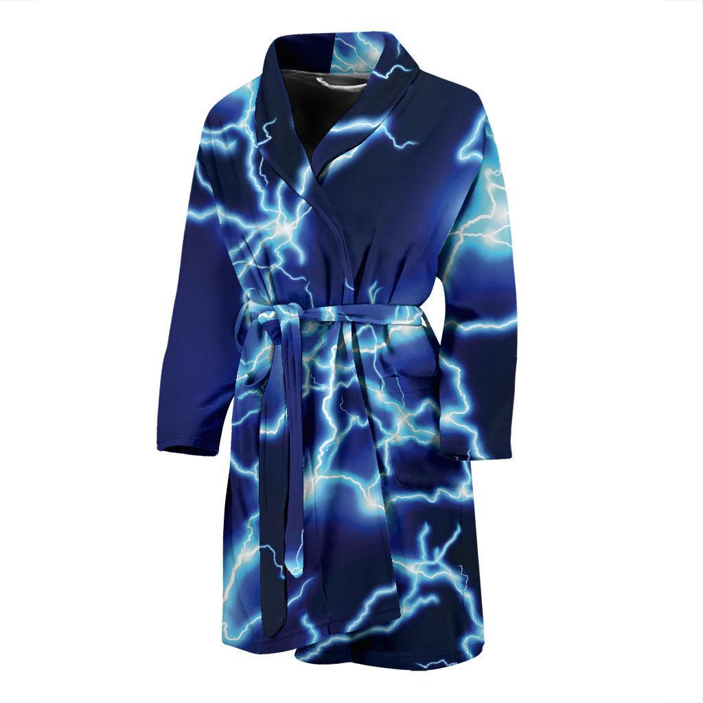 Lightning Thunder Pattern Print Design 04 Men Bathrobe-JORJUNE.COM