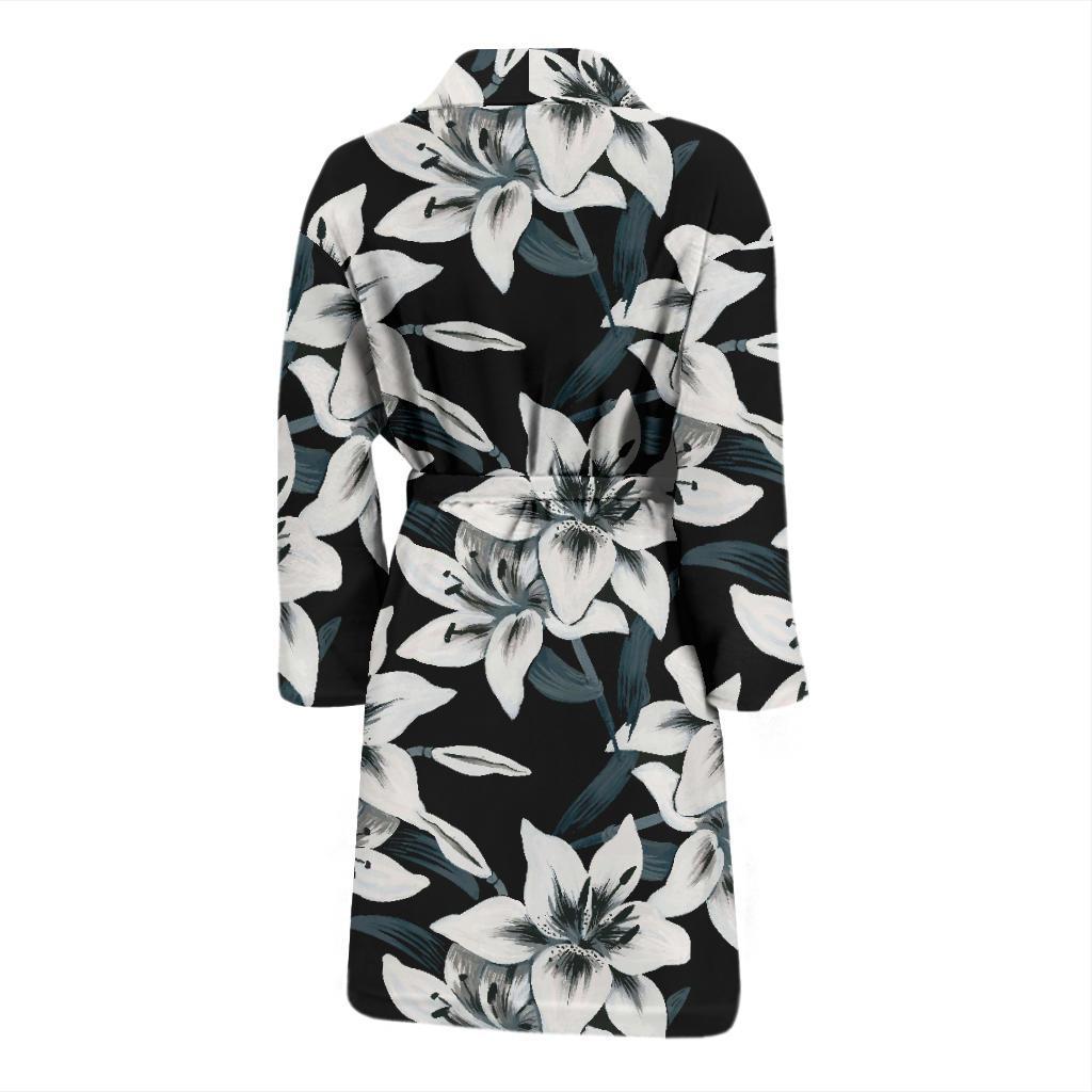 Lily Pattern Print Design 03 Men Bathrobe-JORJUNE.COM