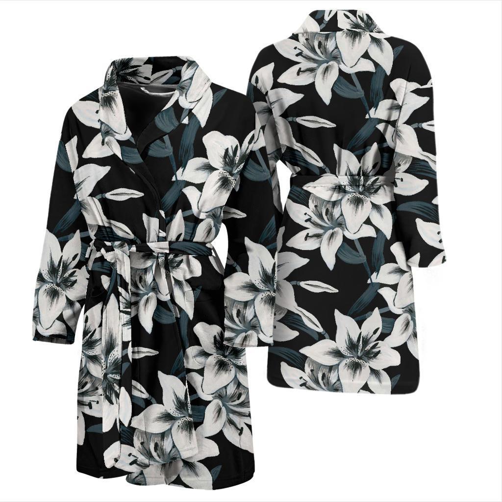Lily Pattern Print Design 03 Men Bathrobe-JORJUNE.COM