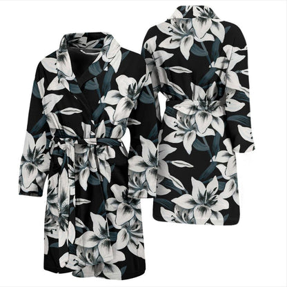 Lily Pattern Print Design 03 Men Bathrobe-JORJUNE.COM
