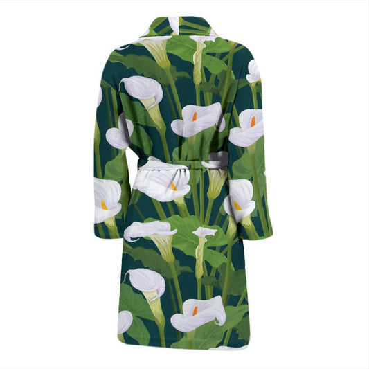 Lily Pattern Print Design 04 Men Bathrobe-JORJUNE.COM
