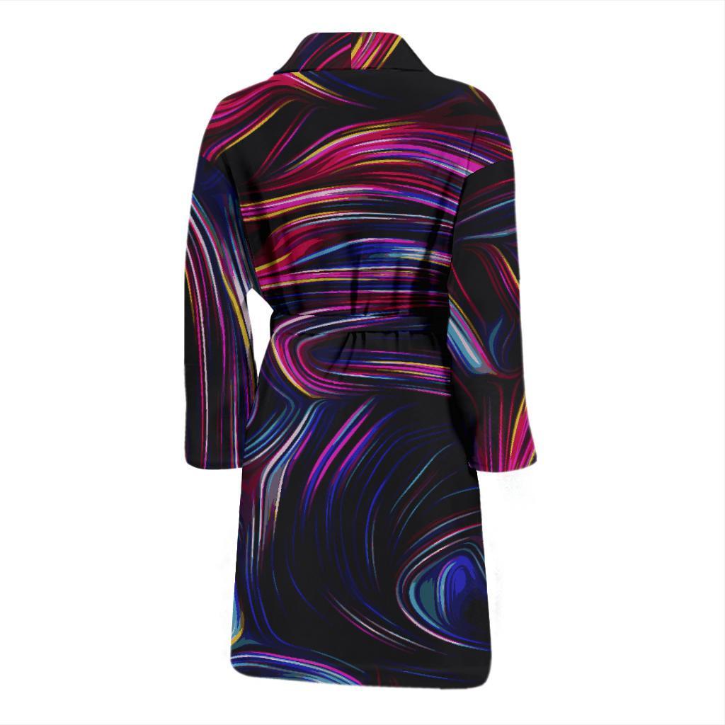 Liquid Pattern Print Design 01 Men Bathrobe-JORJUNE.COM