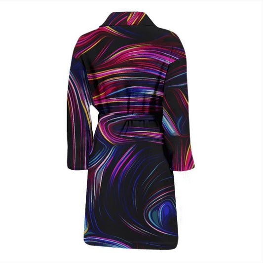 Liquid Pattern Print Design 01 Men Bathrobe-JORJUNE.COM